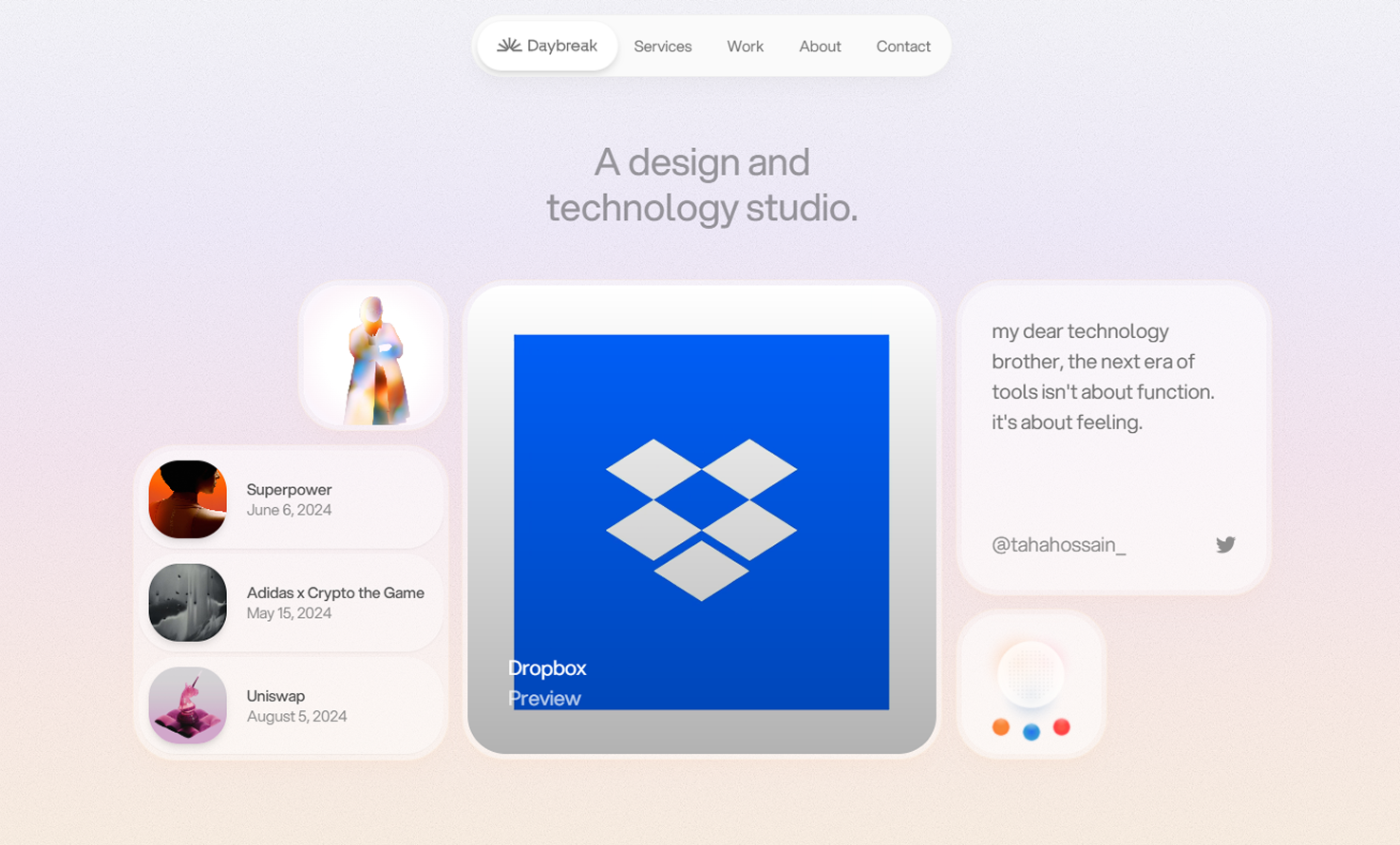 Daybreak Website Mockup